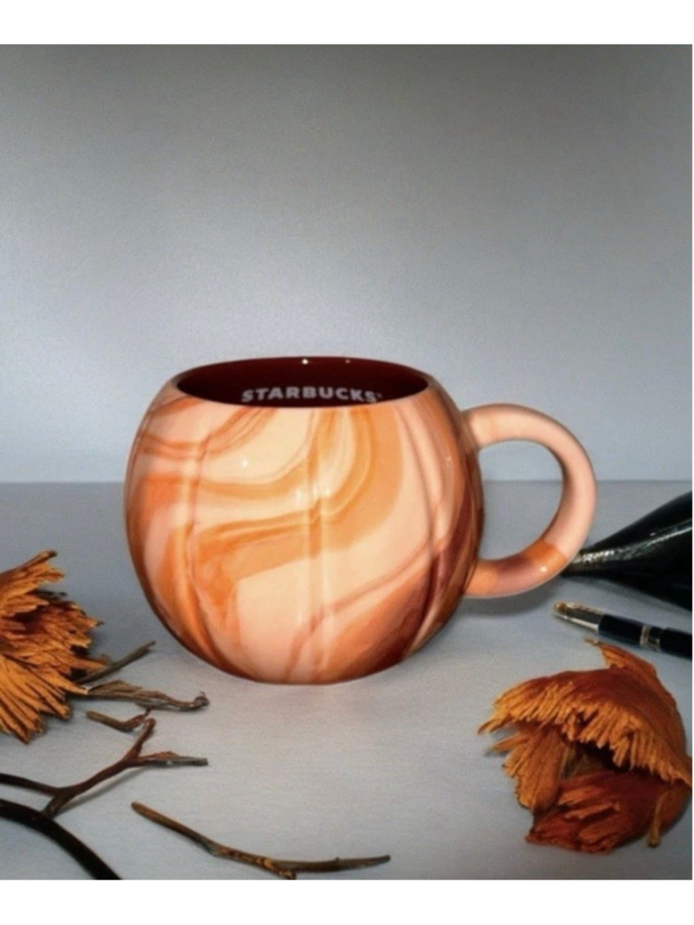 Starbucks Pumpkin Spice inspiredOrange Autumn Halloween Pumpkin Cup Mug 12 fl oz